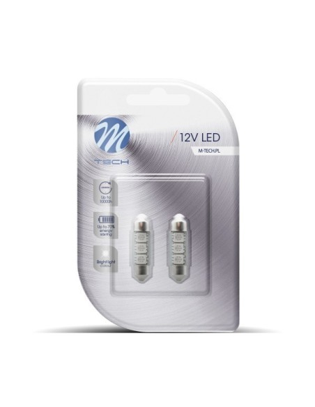 BLISTER 2X M-TECH ECONO LB310W - C5W 36MM, 3XSMD5050 LED, CANBUS, BLANCO
