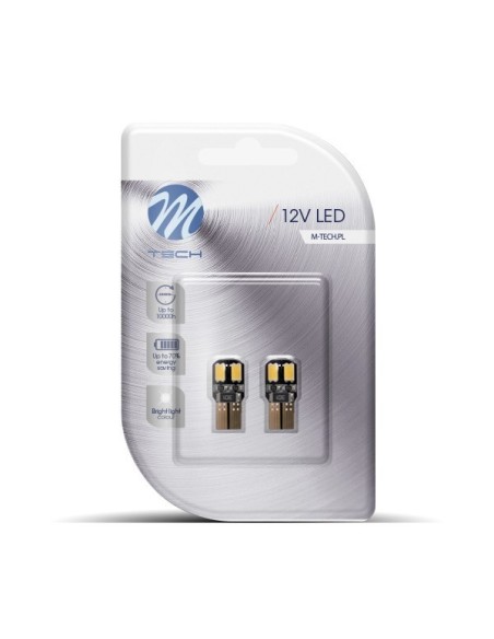 BLISTER 2X M-TECH ECONO LB323W - W5W,  4XSMD5730 LED, 12V CANBUS, BLANCO