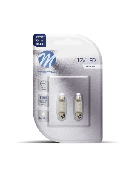 BOMBILLAS LED SMD BLANCO PLAFON 36MM 12V C5W