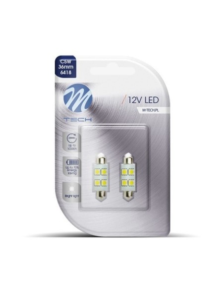 BLISTER 2X LED L072W - C5W 36MM 4XSMD5050 BLANCO