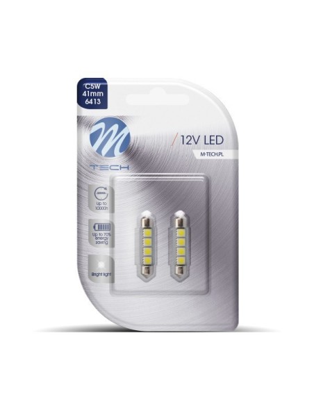 BLISTER 2X LED L311W - C5W 41MM 4XSMD5050 CANBUS BLANCO