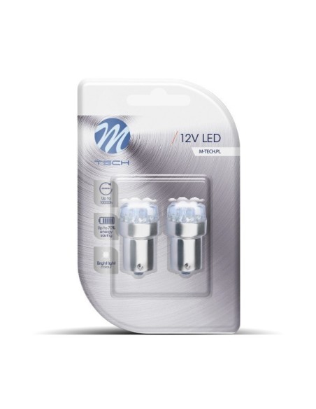 BLISTER 2X LED L033W - BA15S 9LED 5MM BLANCO