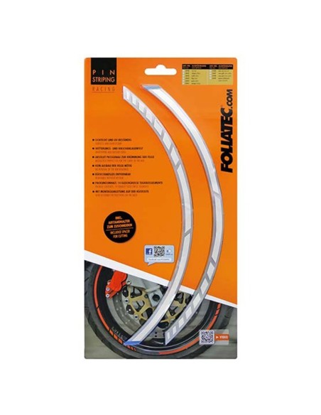 PIN STRIPING RACING BLANCO 14 BANDAS DE 7 MM X 41 CM  INCLUIDO ESPACIADOR