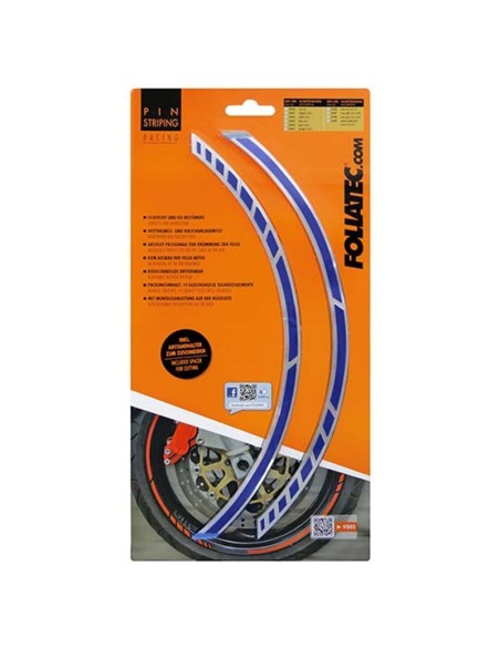 PIN STRIPING RACING AZUL 14 BANDAS DE 7 MM X 41 CM  INCLUIDO ESPACIADOR