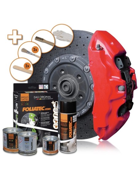 PINTURA PINZA FRENO SET  NEON ROJO 4 COMPONENTES