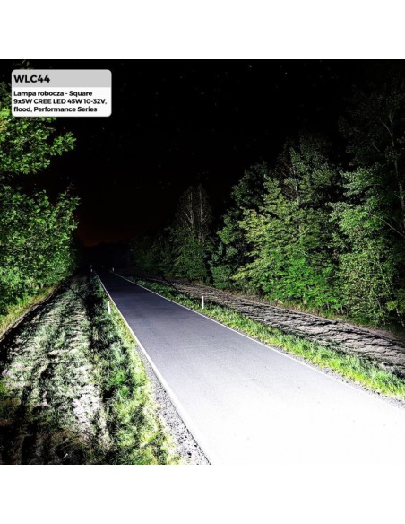 FARO DE TRABAJO - CUADRADO 9X5W CREE 45W 10-32V FLOOD, PERFORMANCE SERIES