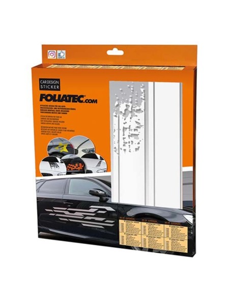 PEGATINA PARA EL COCHE DISEÑO RAYAS BLANCO MATE