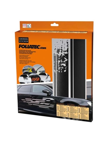 PEGATINA PARA EL COCHE DISEÑI RAYAS NEGRA MATE 22 X 150 CM  2 PIEZAS