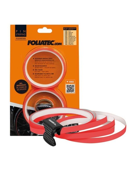 PIN DISEÑO DE LLANTA  AYUDA DE MONTAJE INCLUÍDA   NEON ROJO L  8 6 M (4 X 2 15 M)  W  6 MM