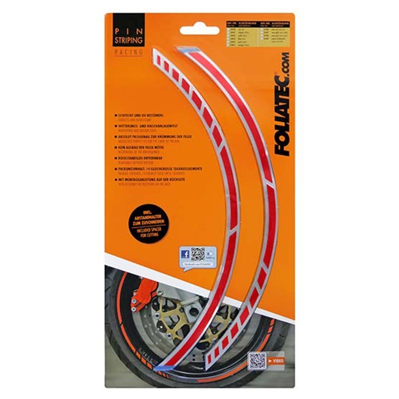 PIN STRIPING RACING ROJO 14 BANDAS DE...