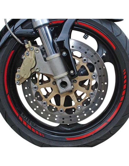 PIN STRIPING RACING ROJO 14 BANDAS DE 7 MM X 41 CM  INCLUIDO ESPACIADOR