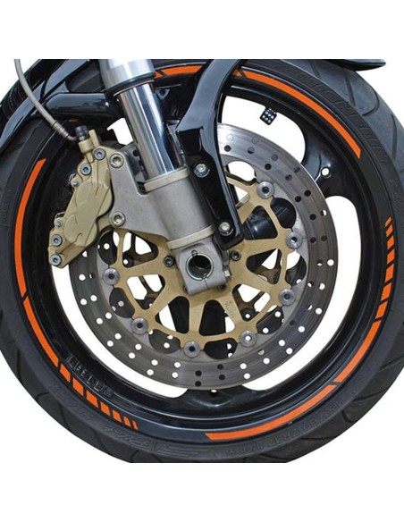 PIN STRIPING RACING NARANJA 14 BANDAS DE 7 MM X 41 CM  INCLUIDO ESPACIADOR