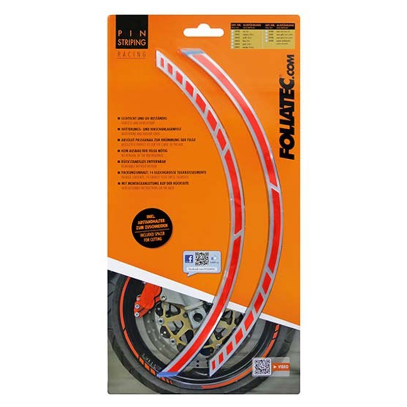 PIN STRIPING RACING NEON ROJO 14...