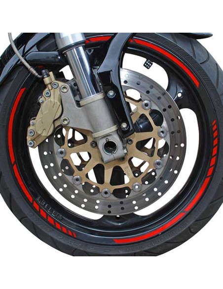 PIN STRIPING RACING NEON ROJO 14 BANDAS DE 7 MM X 41 CM  INCLUIDO ESPACIADOR