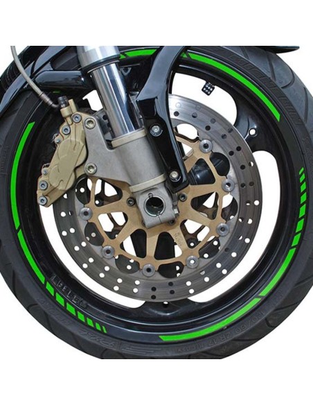 PIN STRIPING RACING NEON VERDE 14 BANDAS DE 7 MM X 41 CM  INCLUIDO ESPACIADOR