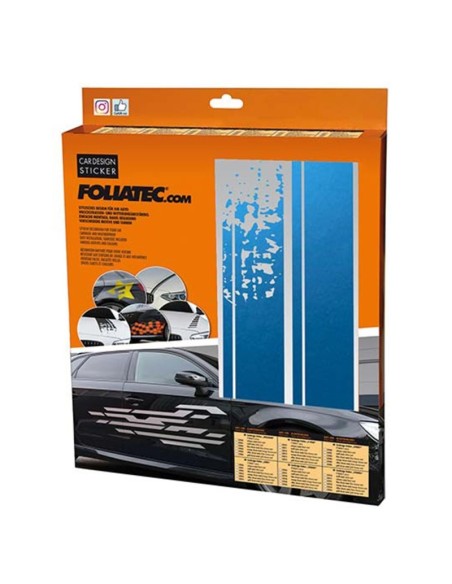 PEGATINA PARA EL COCHE DISEÑO RAYAS AZUL