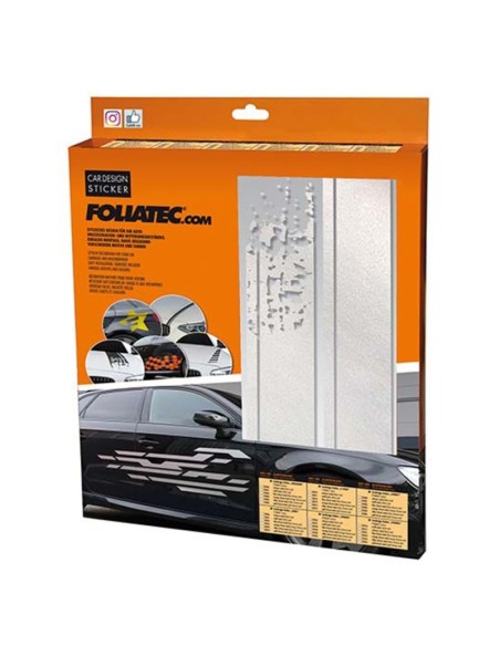 PEGATINA PARA EL COCHE DISEÑO RAYAS PLATA