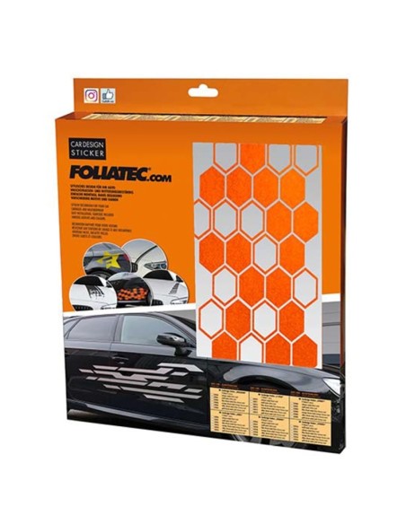 PEGATINA PARA EL COCHE DISEÑO HEXAGON NARANJA