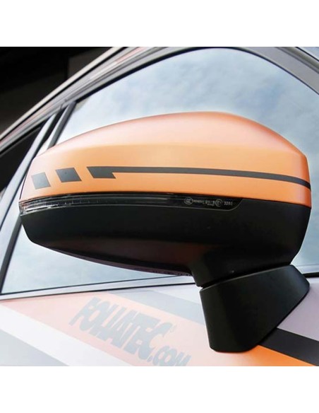 PEGATINAS PARA ESPEJOS RETROVISORES LATERALES CON BANDAS DE PIN NEGRO