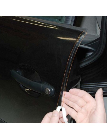 LÁMINA DE PROTECCIÓN DE PINTURA PARA EL BORDE DE LA PUERTA  TRANSPARENTE 4 PIEZAS