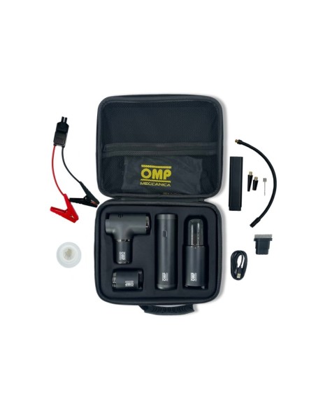 OMP MECCANICA 5 EN 1 KIT PORTÁTIL MULTI-FUNCIÓN ARRANCADOR, COMPRESOR DE AIRE, ASPIRADORA, LINTERNA Y POWER BANK CON ESTUCHE