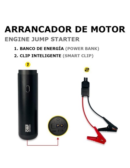 OMP MECCANICA 5 EN 1 KIT PORTÁTIL MULTI-FUNCIÓN ARRANCADOR, COMPRESOR DE AIRE, ASPIRADORA, LINTERNA Y POWER BANK CON ESTUCHE