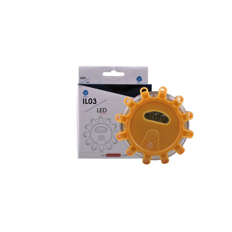 LUZ DE ADVERTENCIA 12+3 LED 3XAAA AMBAR