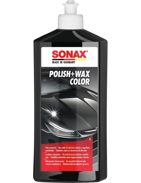 SONAX ABRILLANTADOR + CERA NEGRA 500ML