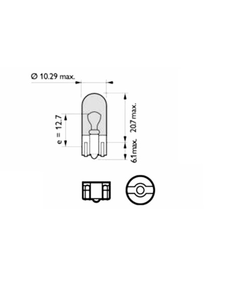 LÁMPARA M-TECH W2.19.5D 24V/5W T10-W5W | 10 UDS