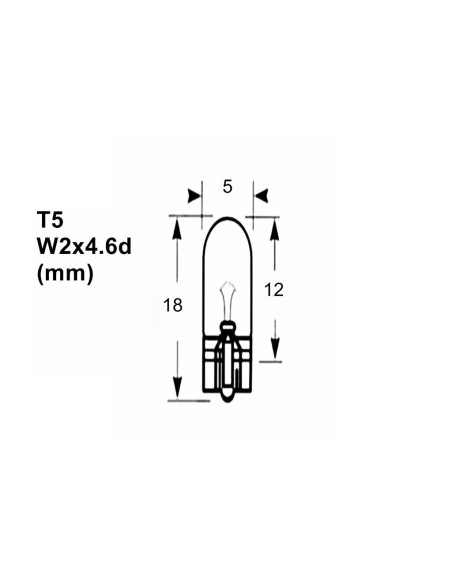LÁMPARA M-TECH 24V/1.2W T5 CLEAR | 10 UDS