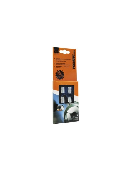 AIRCAPS TAPON VALVULA ALU CHROME WITH 3 NEGRA RUBBER RINGS 4 PIEZAS