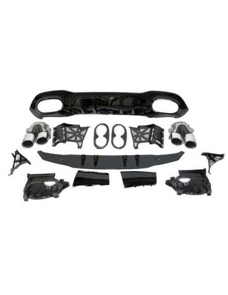 Difusor Trasero Mercedes W176 2012-2018 Look A45 ABS