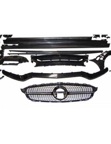 Kit De Carrocería Mercedes W205 4P 2014-2021 Look C63 2019 Diamond