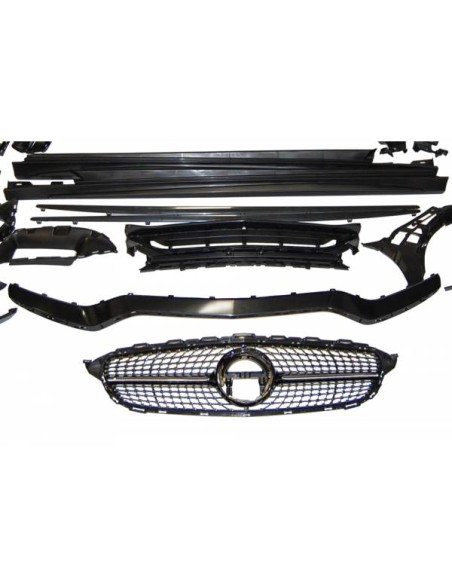 Kit De Carrocería Mercedes W205 4P 2014-2021 Look C63 2019 Diamond