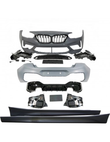 Kit De Carrocería BMW F20 LCI Look M2C 2 Salidas doble Brillante Negro