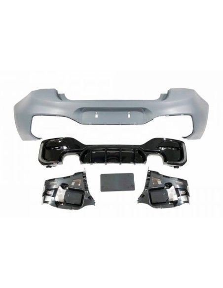 Paragolpes Trasero BMW F20 /F21 LCI 15-18 Look Performance 2 Salidas doble Brillante Negro