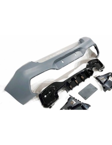Paragolpes Trasero BMW F20 /F21 LCI 15-18 Look Performance 2 Salidas doble Brillante Negro