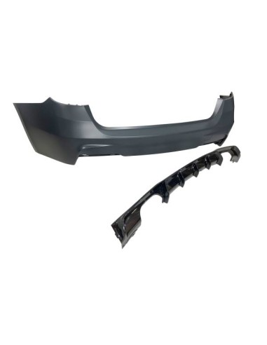 Paragolpes Trasero BMW F31 Look M Performance 2 Salidas doble Brillante Negro