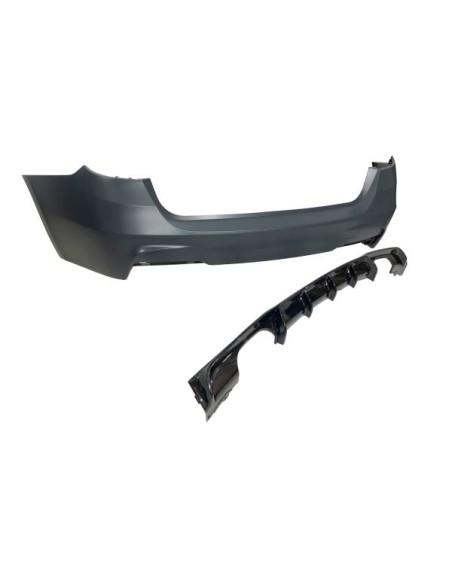 Paragolpes Trasero BMW F31 Look M Performance 2 Salidas doble Brillante Negro