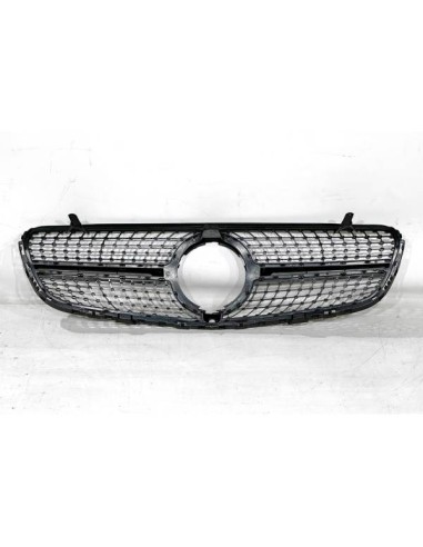 Parrilla Mercedes GLC X253 2015-2019 Diamond Full Black Con Cámara