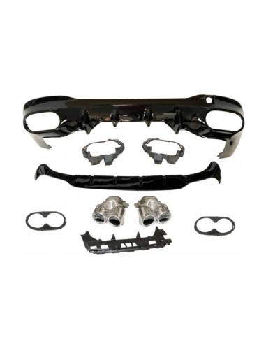 Difusor Trasero Mercedes W118 CLA Look A45 Negro Brillo