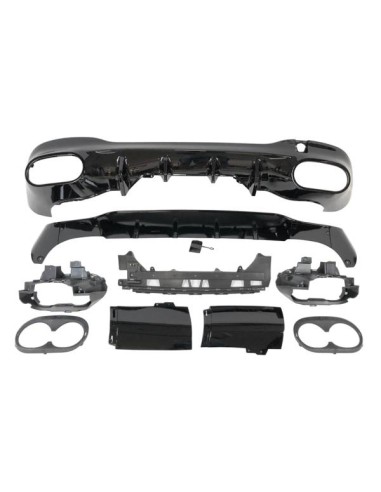 Difusor Trasero Mercedes W118 CLA Look A45 Negro Brillo