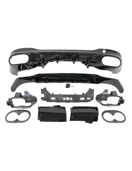 Difusor Trasero Mercedes W118 CLA Look A45 Negro Brillo