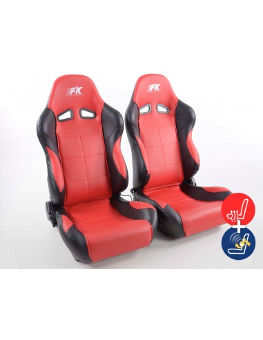 Asientos deportivos FK Asientos de coche con media carcasa Set Comfort con calefacción de asiento + función de masaje