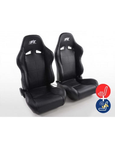 Asientos deportivos FK Asientos de coche con media carcasa Set Comfort con calefacción de asiento + función de masaje