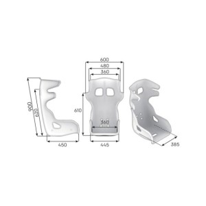 HTE EVO FIBREGLASS SEAT NEGRO